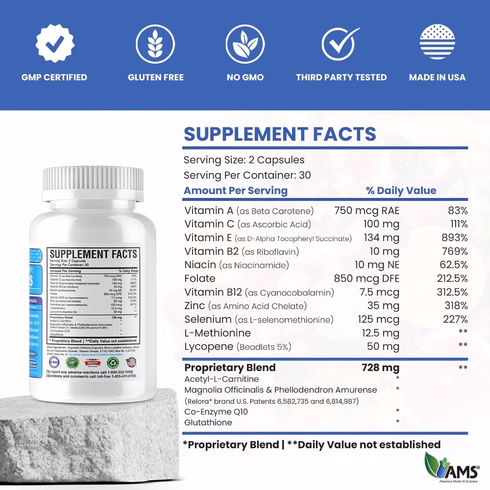 AMS Universal Fertility MFS Plus - 60 Capsules 2