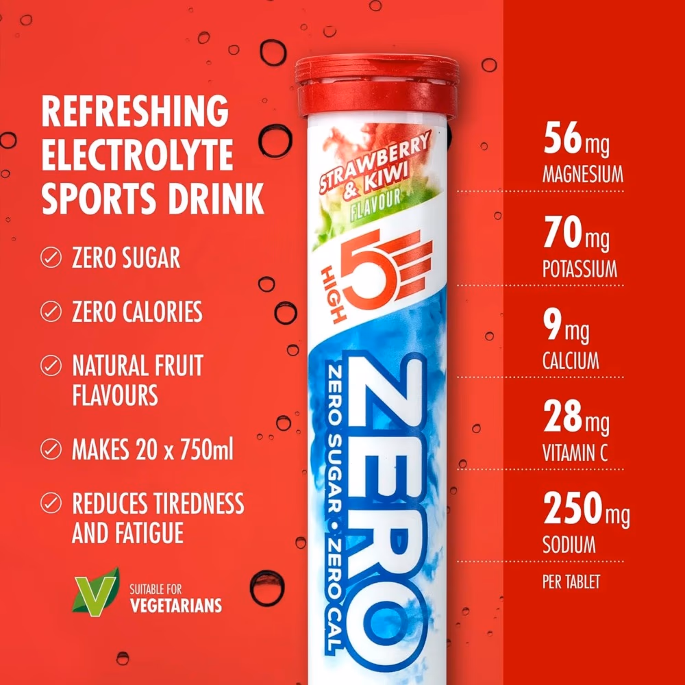 HIGH5 ZERO Electrolyte Drink Strawberry Kiwi – 20 Effervescent Hydration Tablets 4