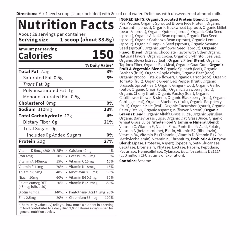 Garden of Life RAW Organic Meal Replacement 2LB Chocolate 2