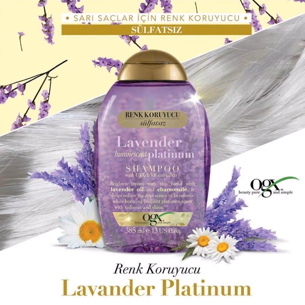 OGX Lavender Platinum Shampoo 385ML 3