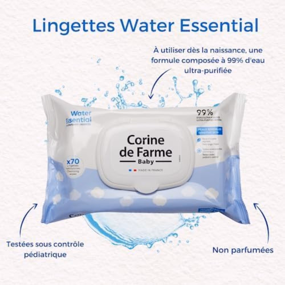 Corine De Farme Baby Water Essential-70 Wipes  3