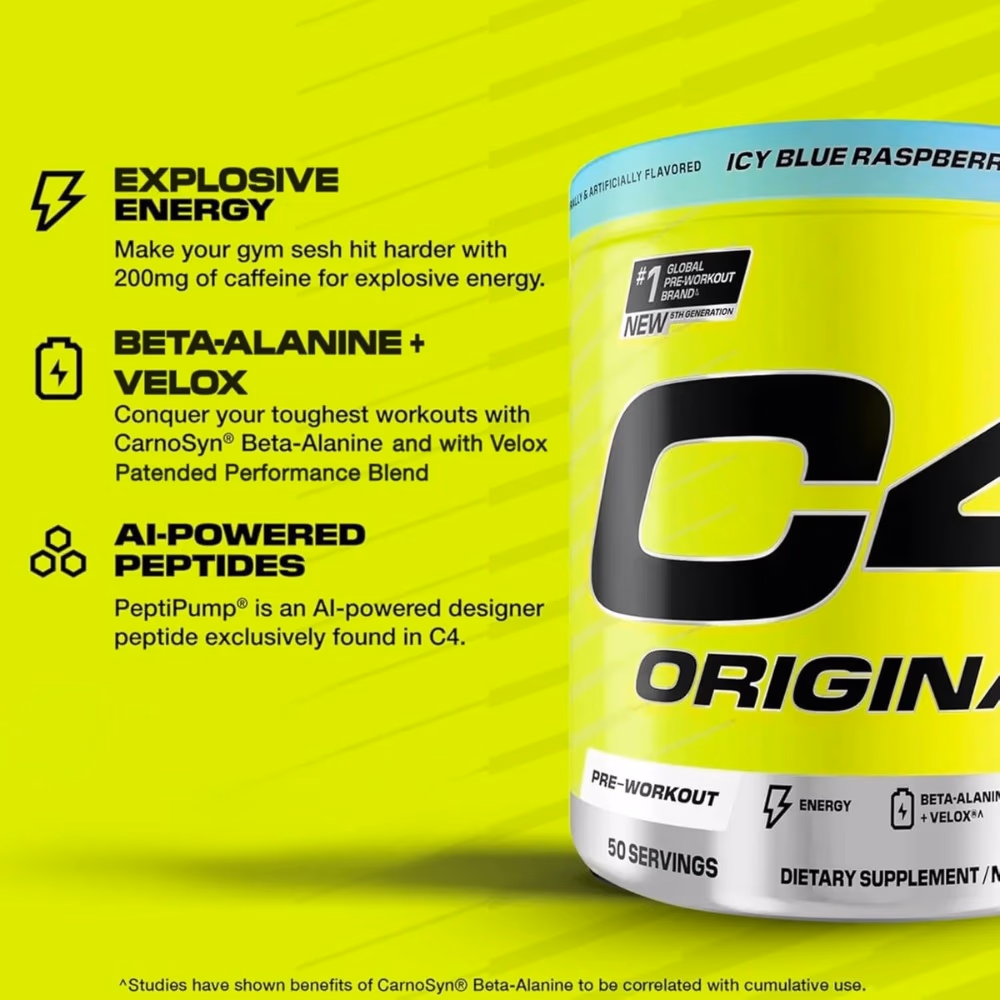 Cellucor C4 Original Icy Blue Raspberry Pre-Workout 50 Servings 3
