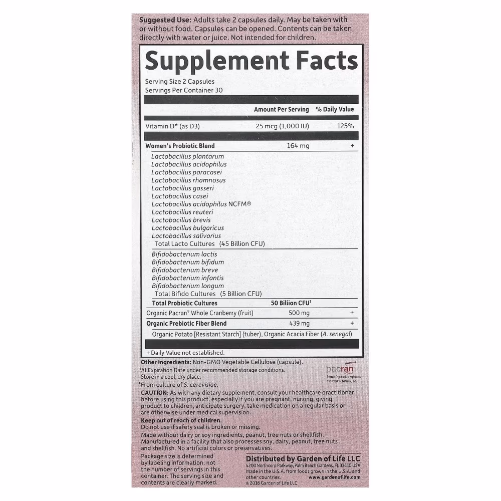 Garden of Life Dr. Formulated Probiotics Urinary Tract 50 Billion 60 Capsules 2