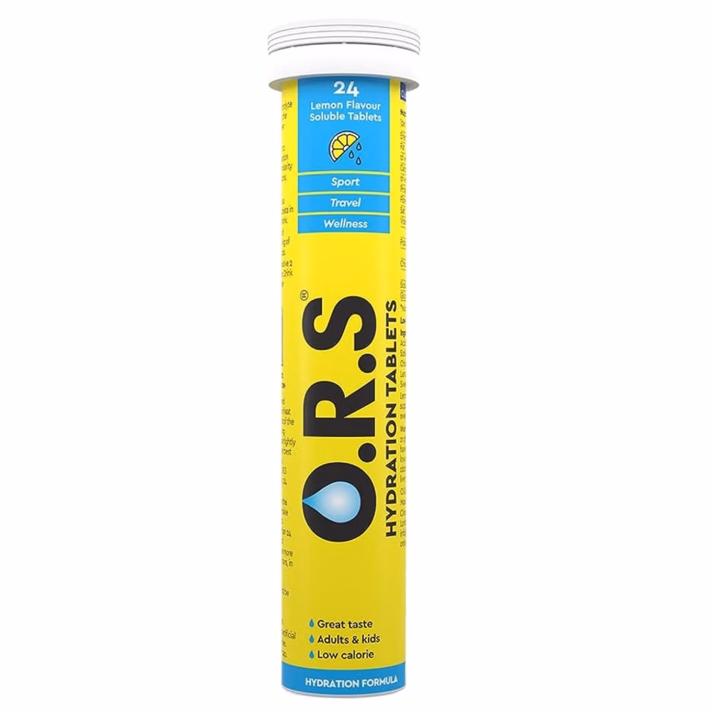 ORS SOLUBLE EFFERVESCENT TABLETS LEMON 24S 2
