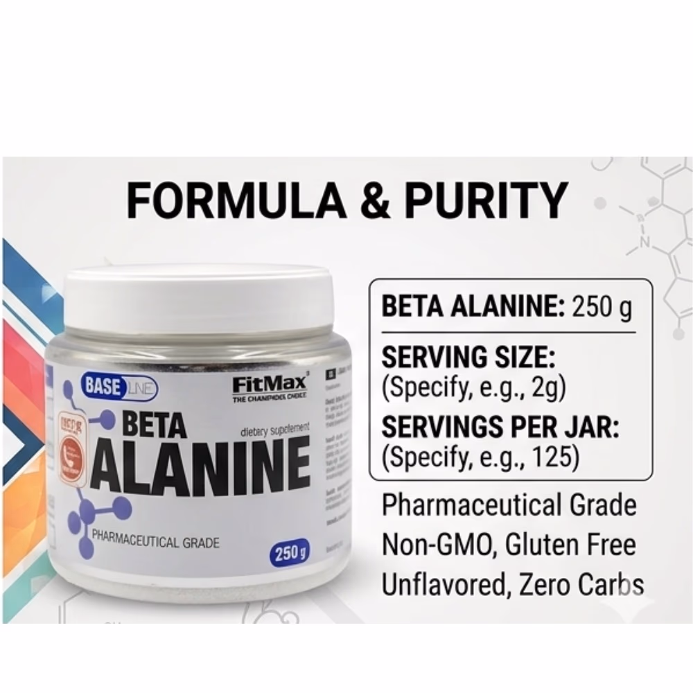 FitMax Beta Alanine Powder 250gm - Unflavored 4