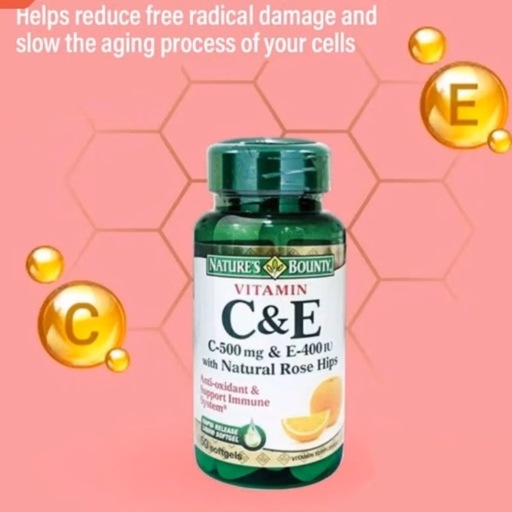 Nature's Bounty C & E with Rose Hips 50 Capsules 2
