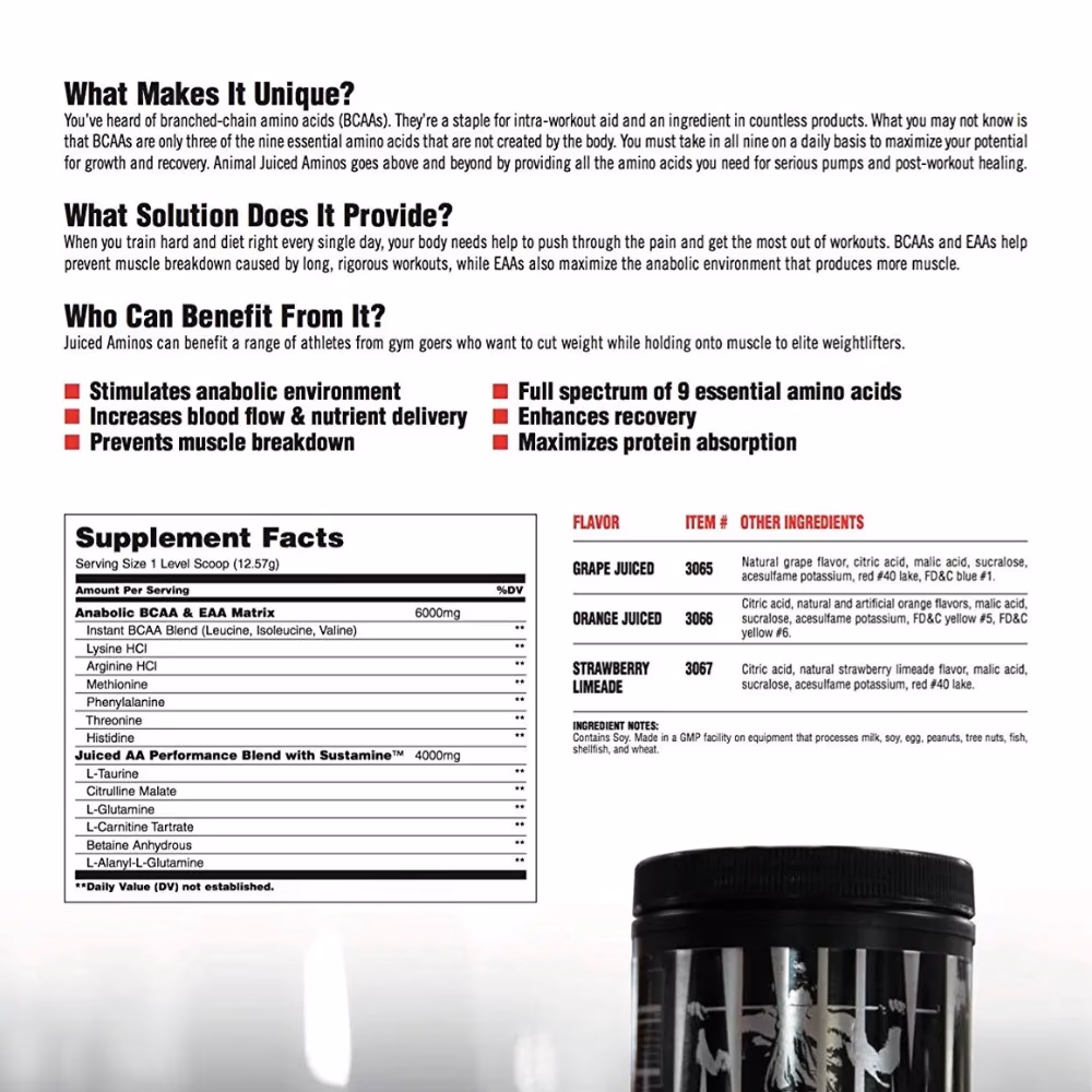 Universal Nutrition Animal Juiced Aminos Orange 368g 3