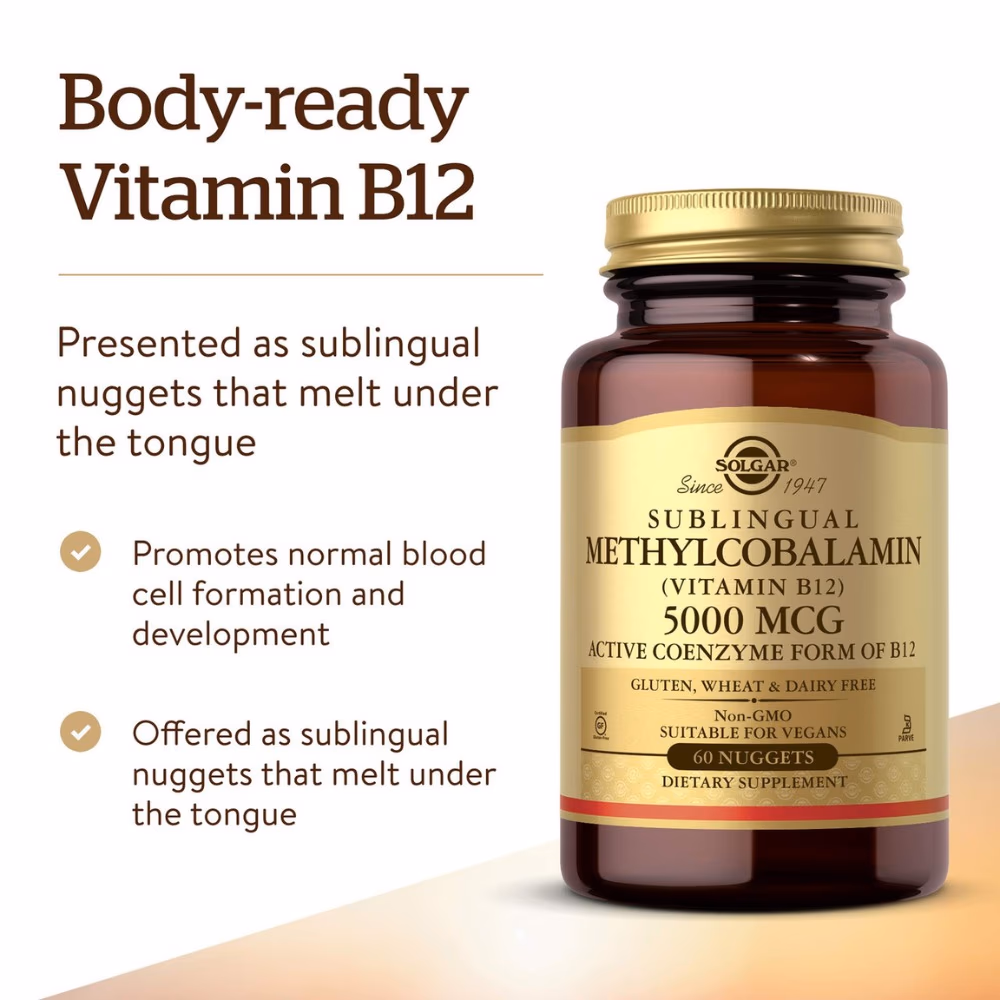 Solgar Methylcobalamin (Vitamin B12) 5000mcg -30 Nuggets 2