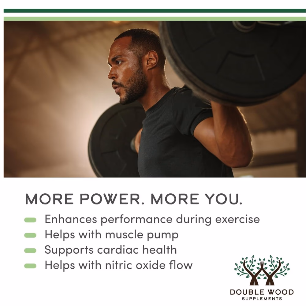 Double Wood Nitric Oxide Booster 1500mg 180 Capsules 4