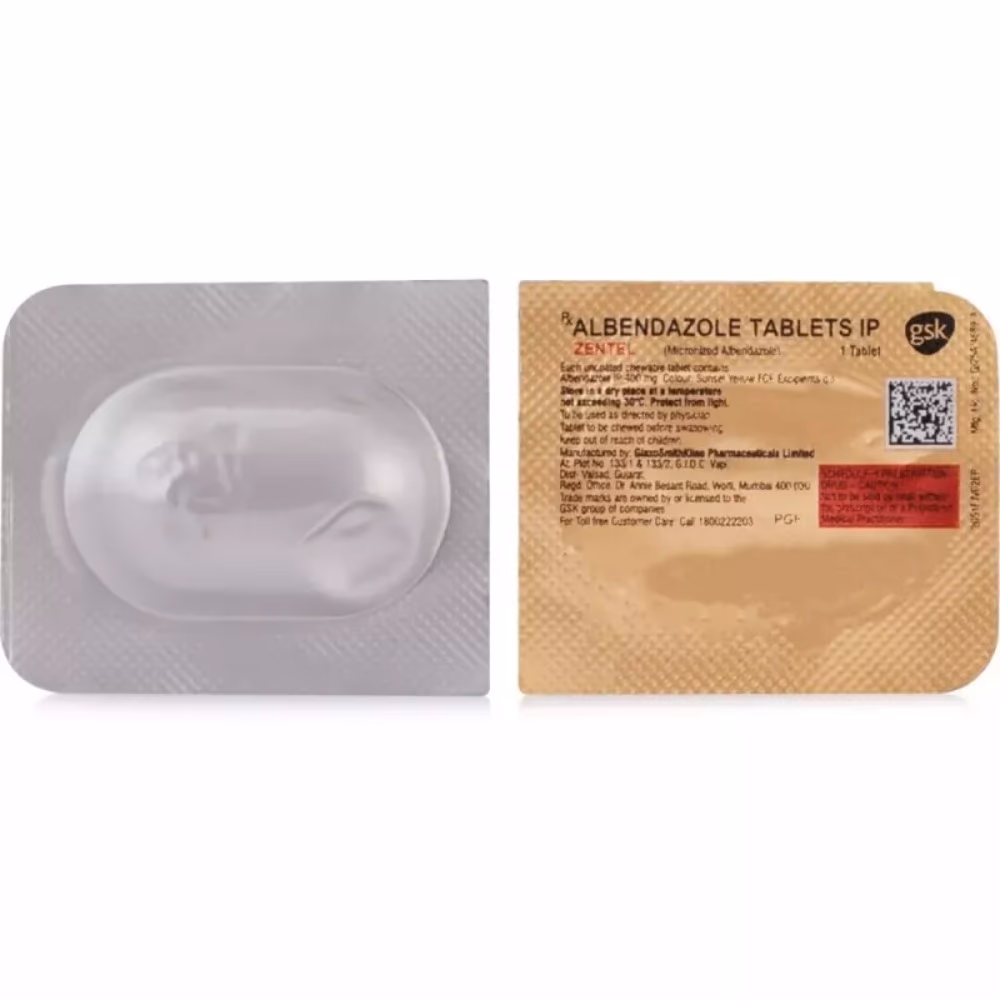 Zentel 400mg Tablet 1s 4
