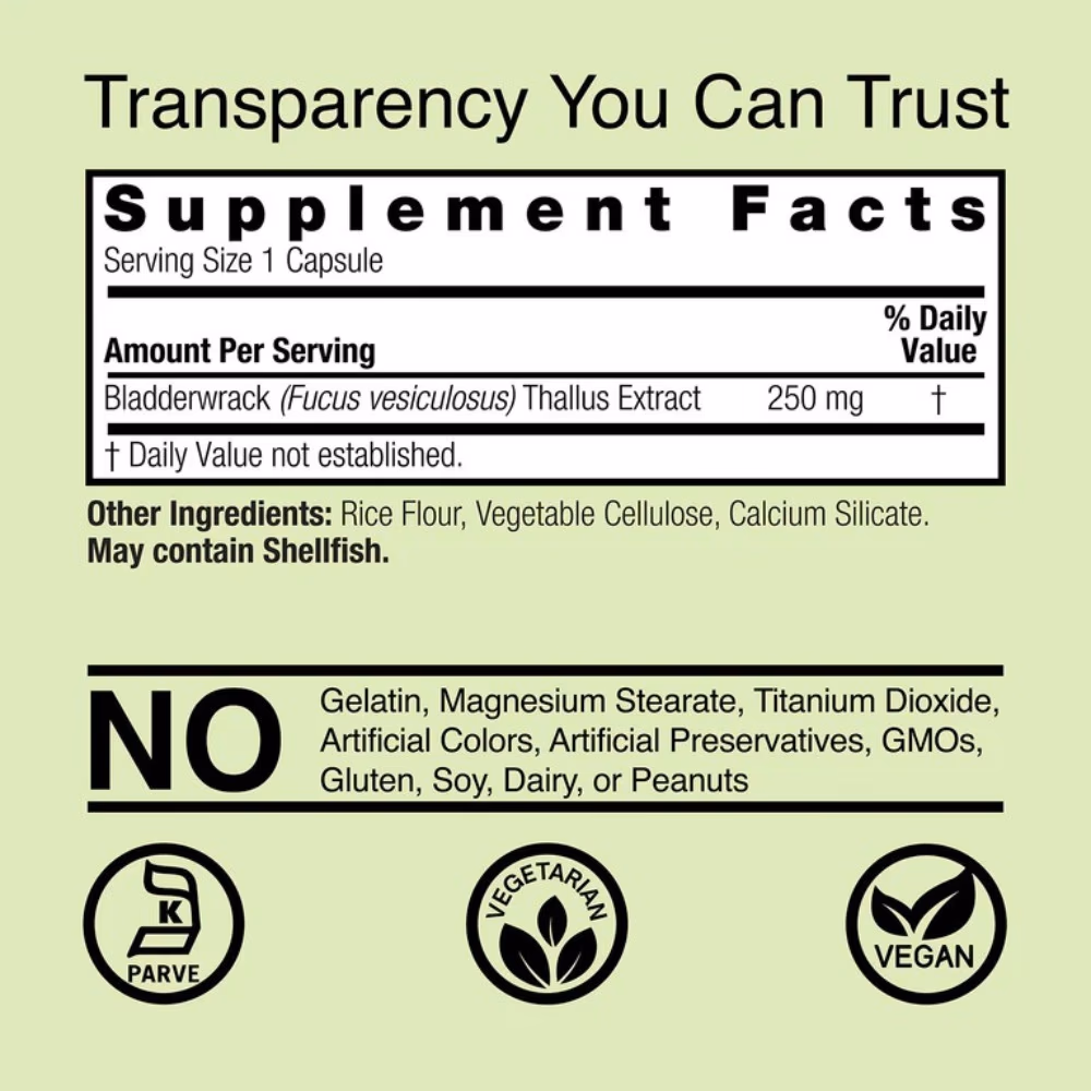 Natures Answer Bladderwrack 250mg-90 Capsules 3