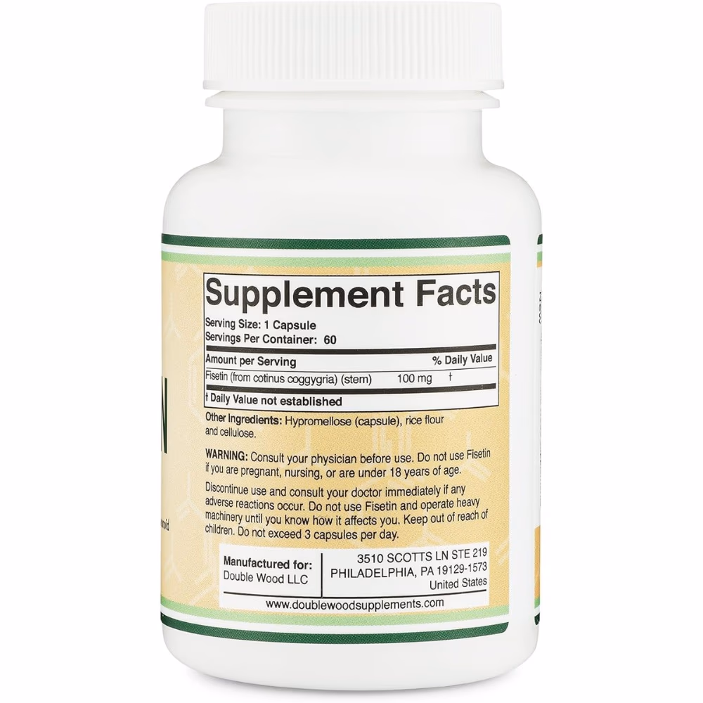 Double Wood Fisetin 100mg Capsule 60s 3