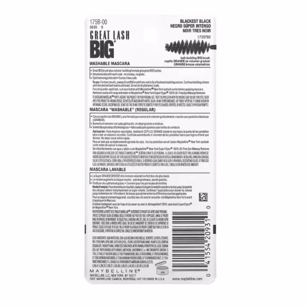 Maybelline Great Lash Mascara Very Black Noir 12.7ml 2