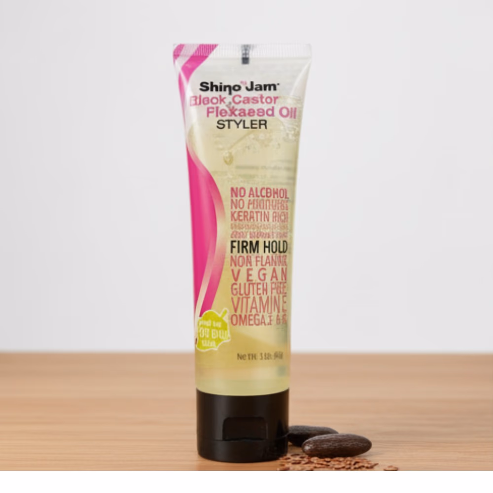 Shine 'N Jam Black Castor Flaxseed Styler Gel 85GM 4