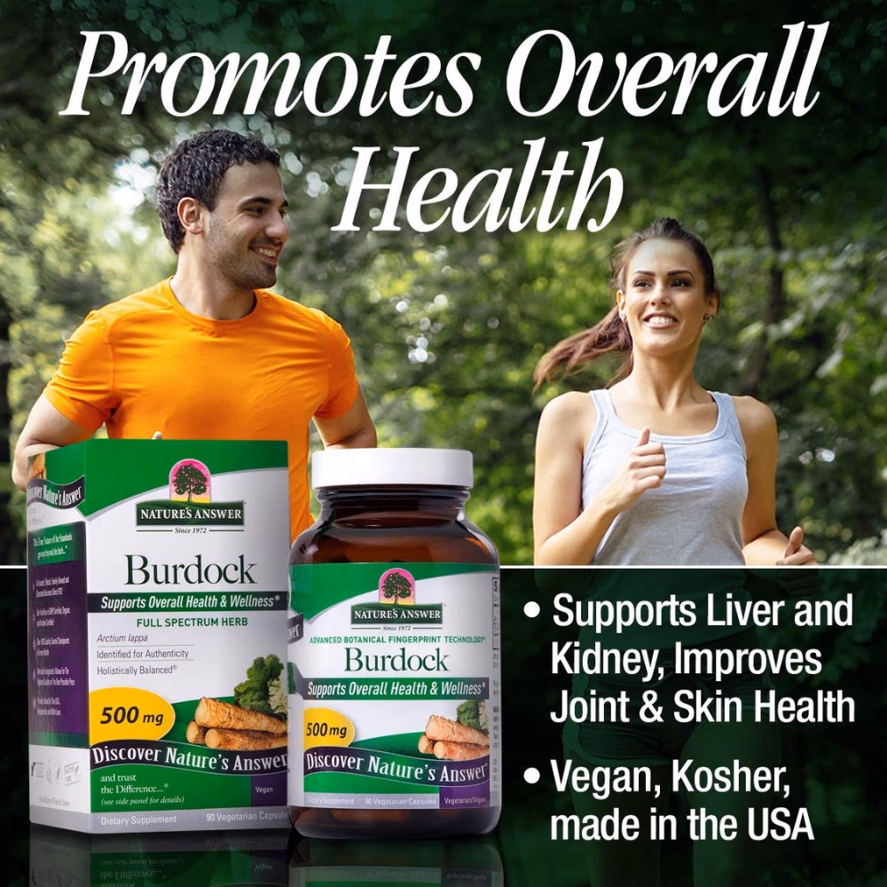 Natures Answer Burdock Root 500mg 90 Vegetarian Capsules 5