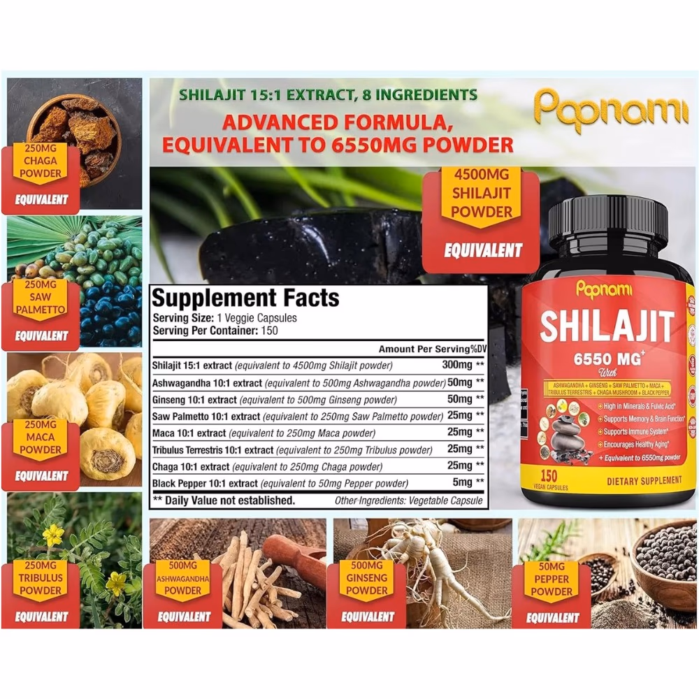 Popnomi Shilajit 6550mg V.Cap 90s 4