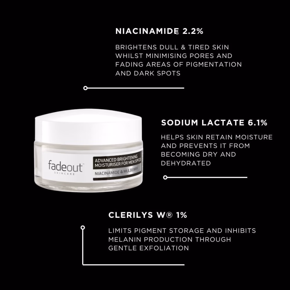 Fadeout Advanced Whitening Moisturizer for Men SPF 20 - 50ml 4