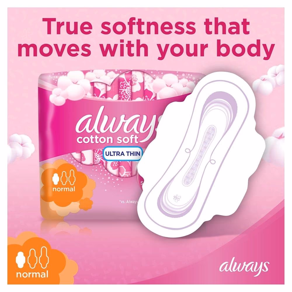 Always Cotton Soft - Ultra Thin Normal Pads with Wings - 20 Pads 4