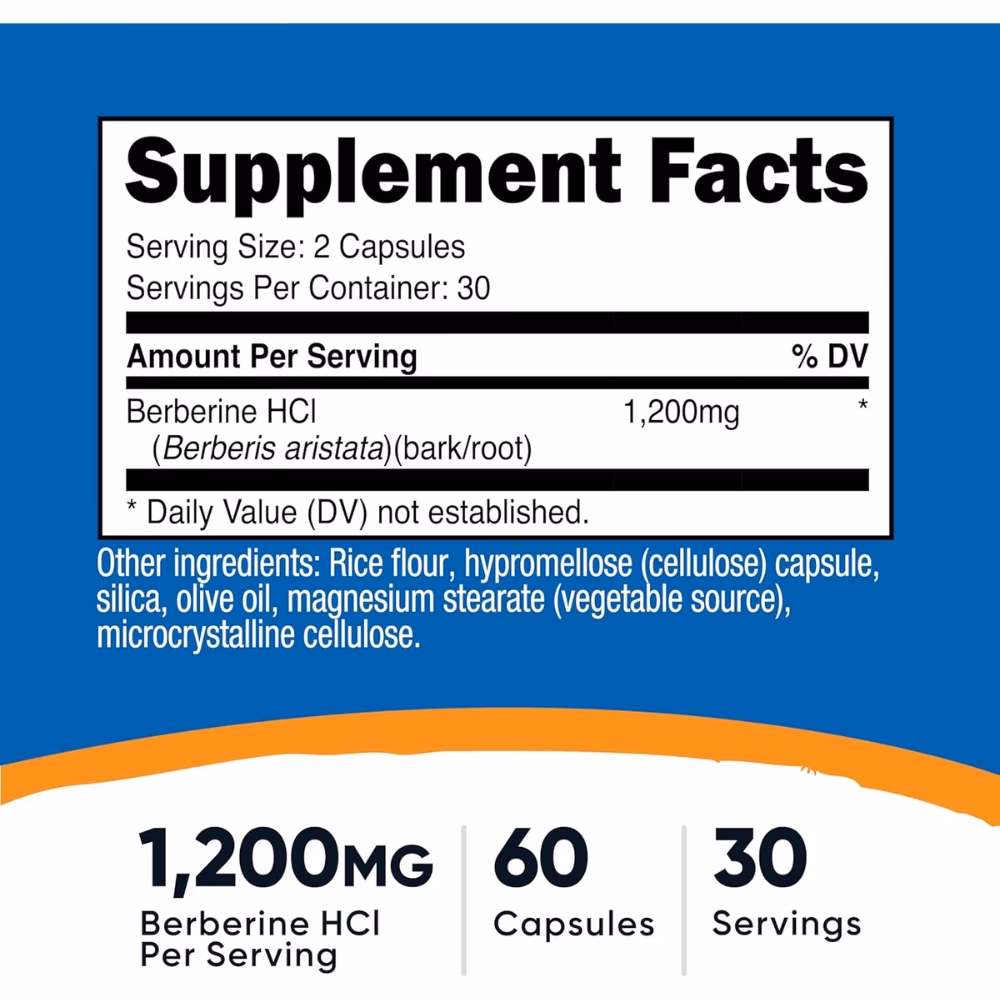 Nutricost Berberine 1200mg-60 Capsules 2