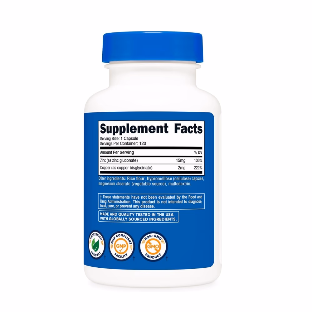 Nutricost Zinc Plus Copper 120 Capsules 5
