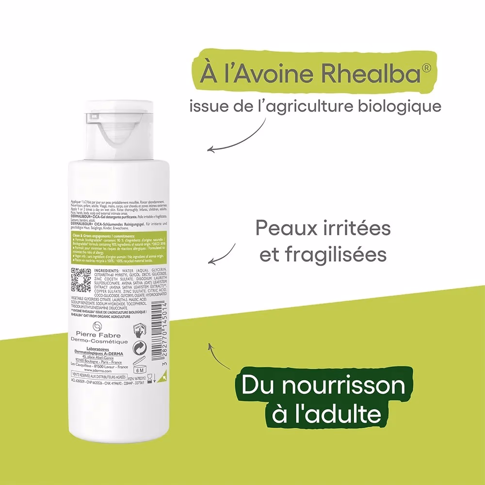 A-Derma Dermalibour+ Purifying Foaming CICA-Gel (100ml) 2