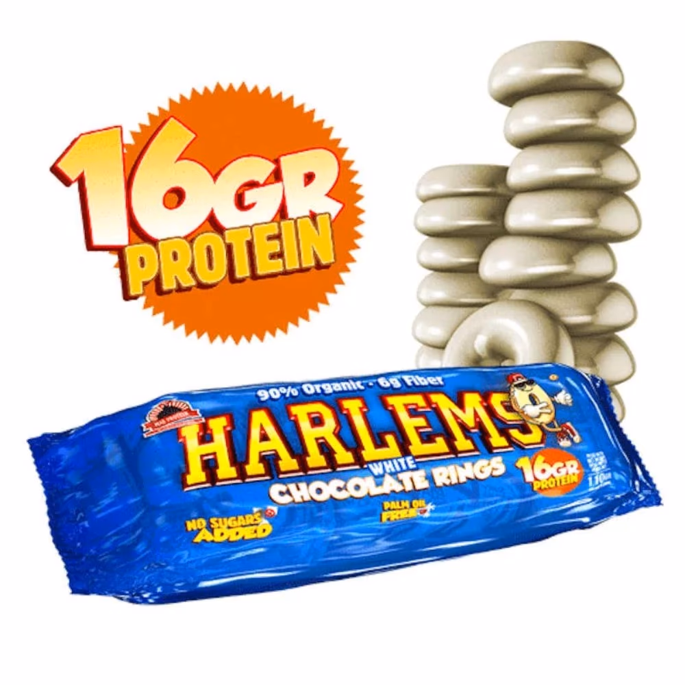The MaxProtein Harlems Chocolate Rings White Chocolate 110g 2