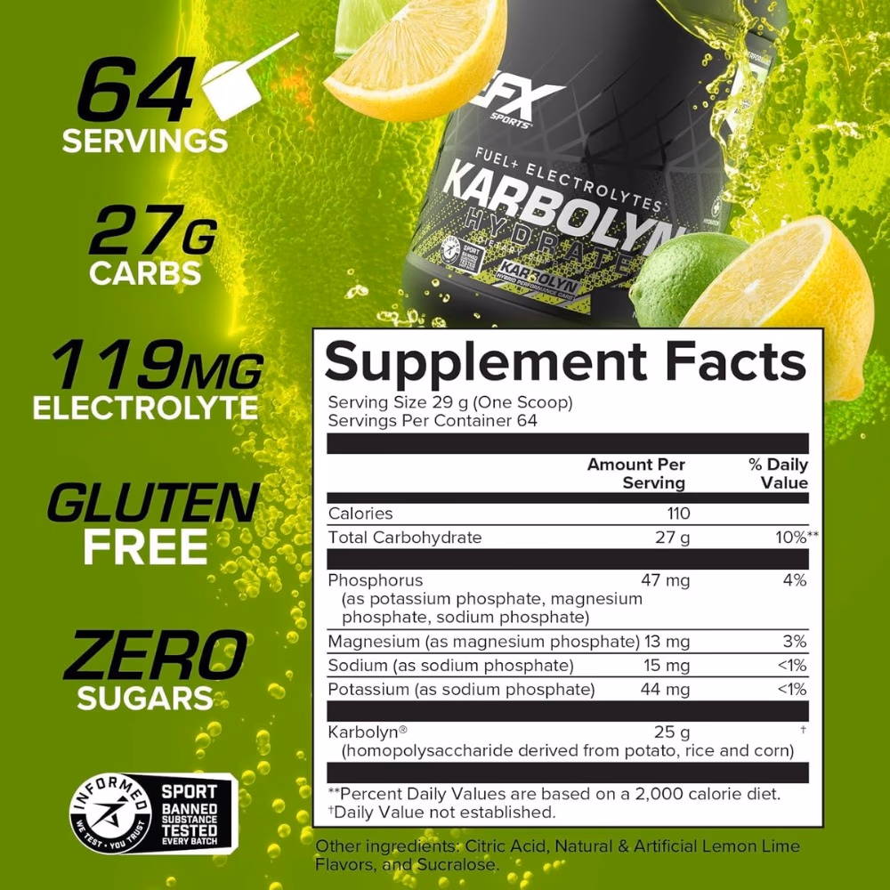 Efx Karbolyn Fuel Hydrate Lemon Lime 4lb 3