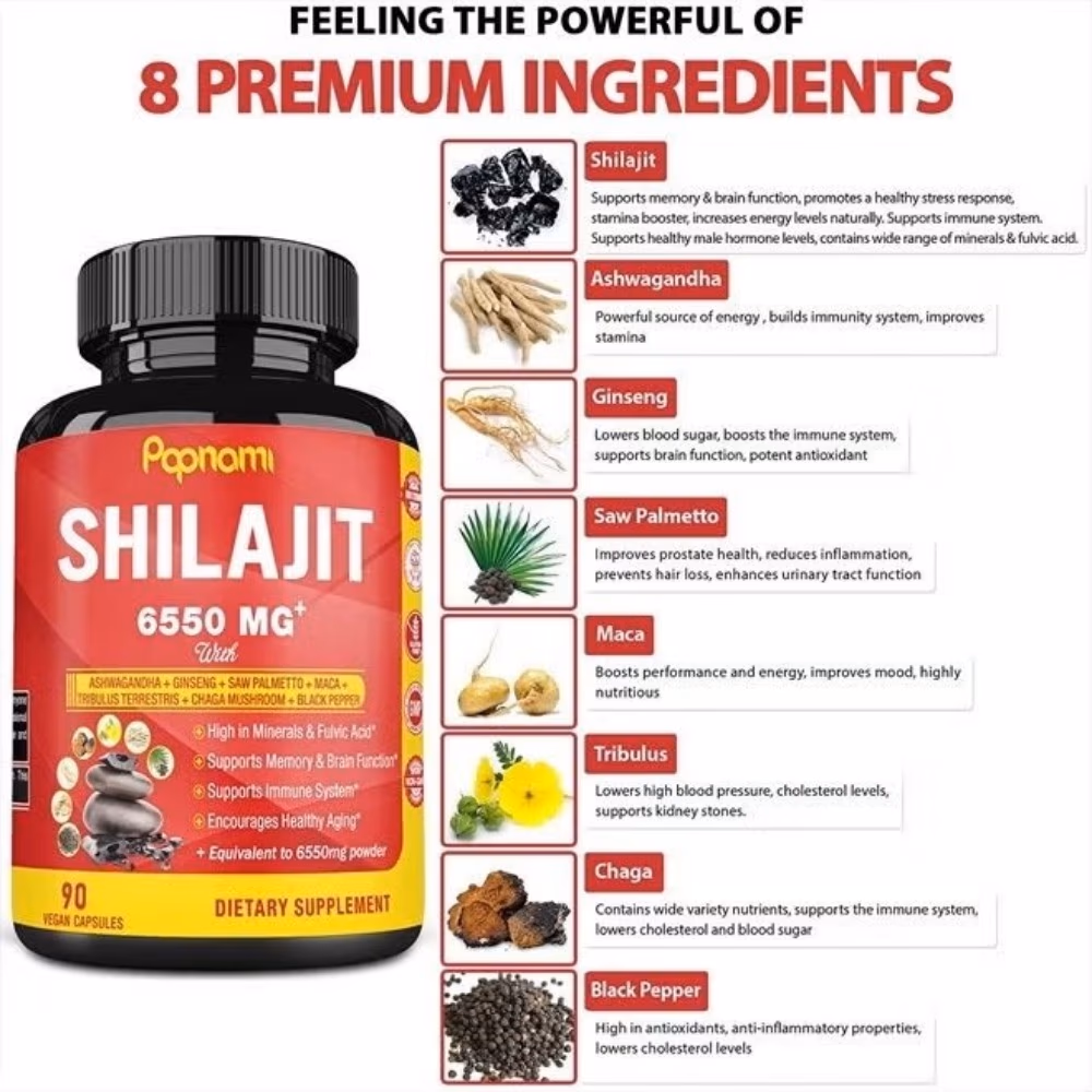Popnomi Shilajit 6550mg V.Cap 90s 2