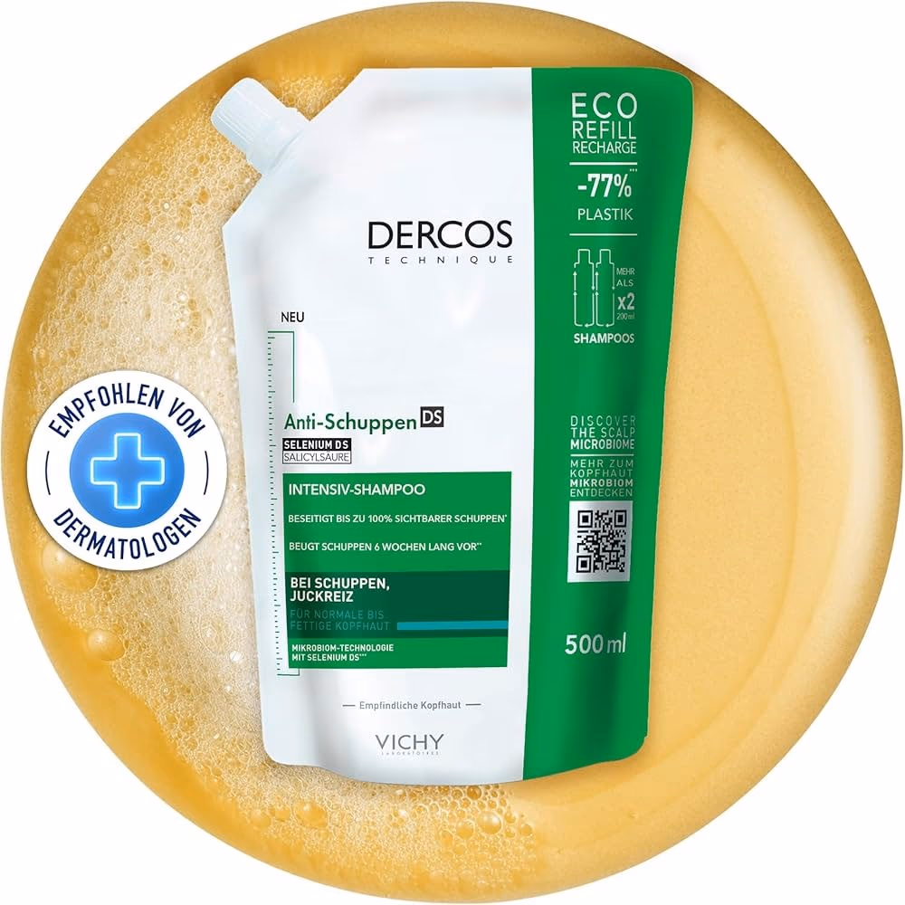 Vichy Dercos Anti-Dandruff Shampoo Refill – Normal to Oily Hair (390ml) 3