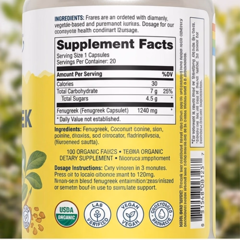 Solaray Fenugreek Seed 1240mg -100 Capsules 3