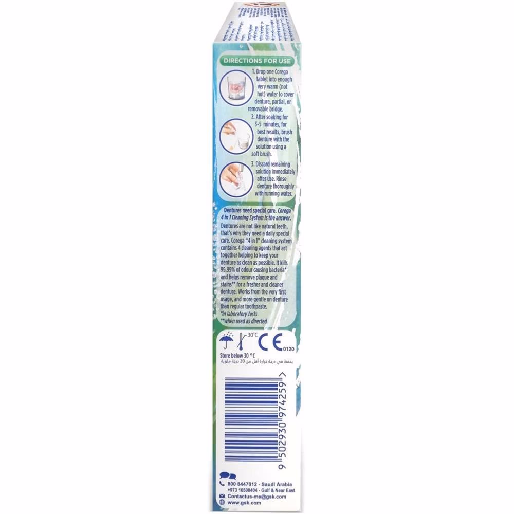 ​Corega Denture Cleansing Tablets 36s 4