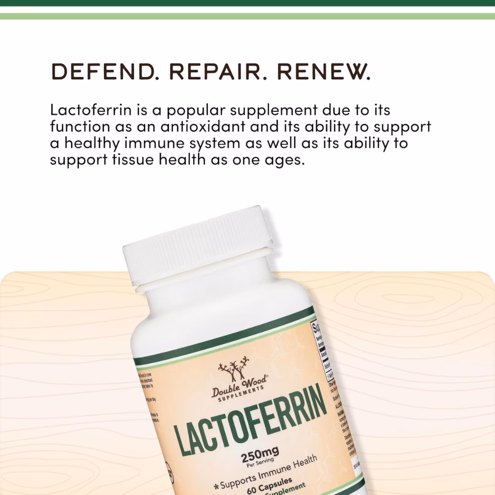 Double Wood Lactoferrin 250 mg-60 Capsules 3