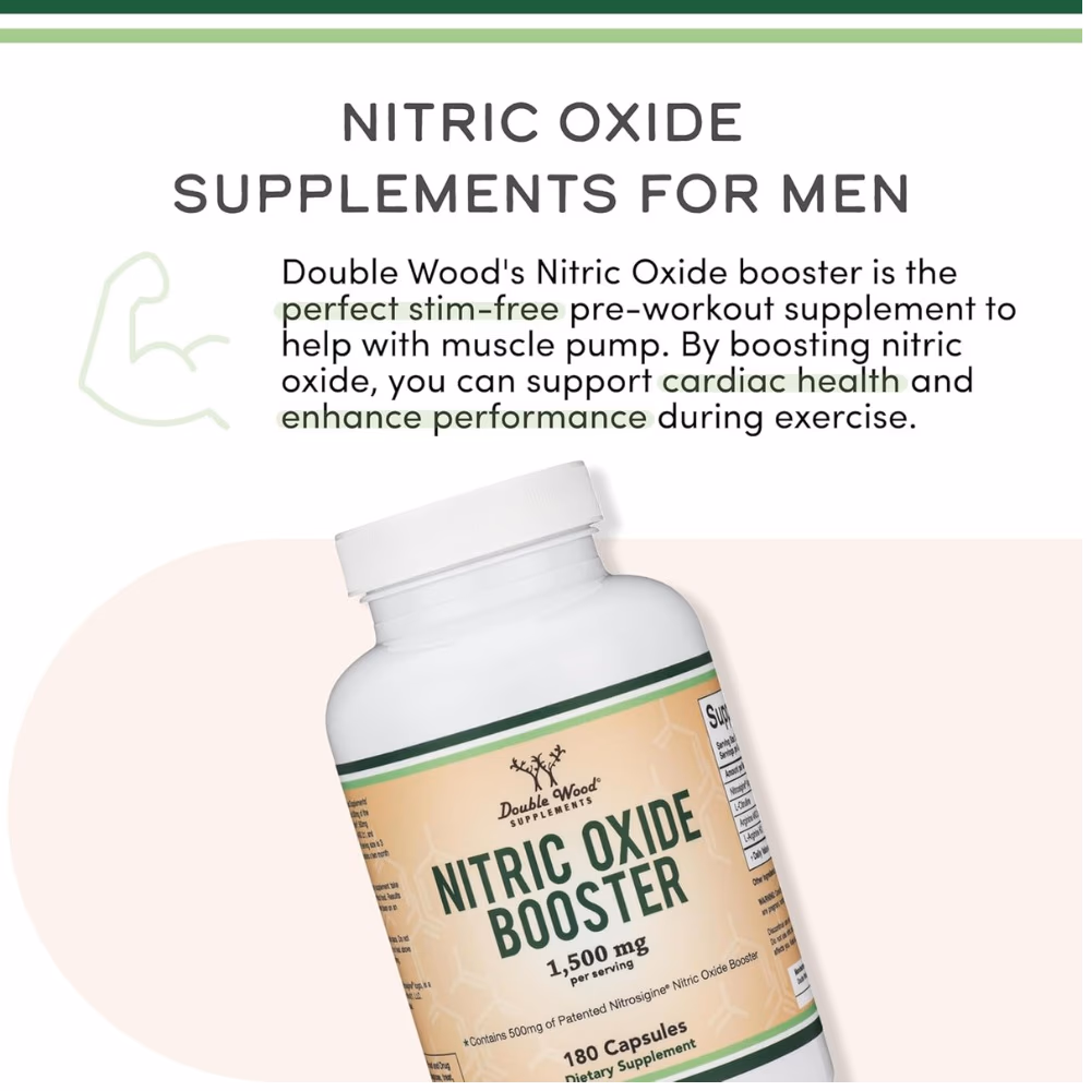 Double Wood Nitric Oxide Booster 1500mg 180 Capsules 5