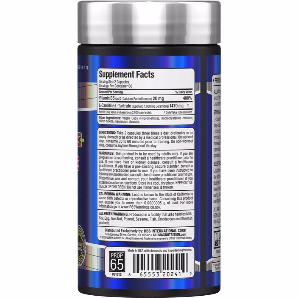 Allmax Carnitine Tartrate- 120 Capsules  3