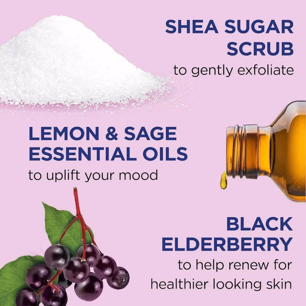Dr Teals Shea Sugar Scrub Black Elderberry 538g 5