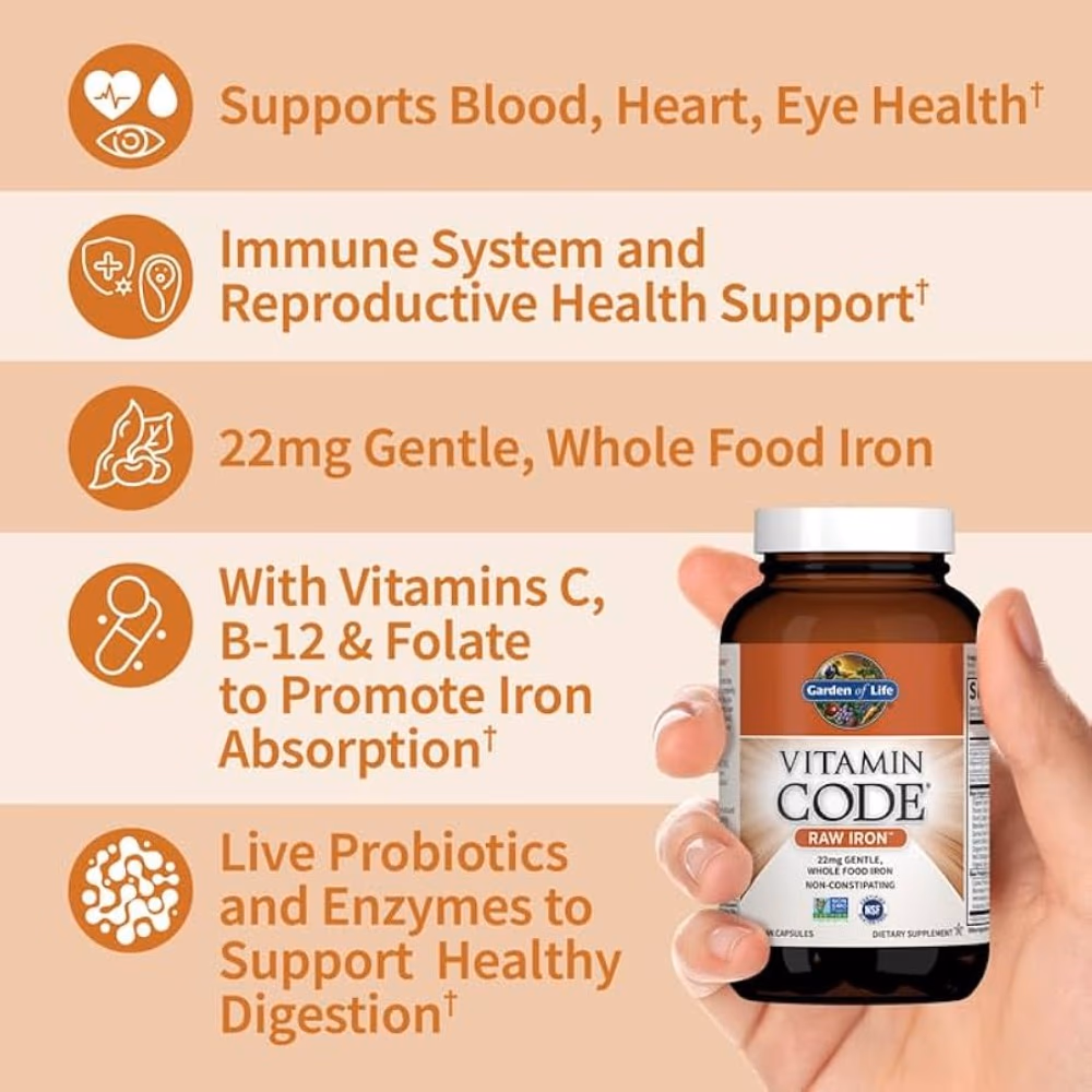 Garden of Life Vitamin Code Raw Iron 30 Vegan Capsules 4