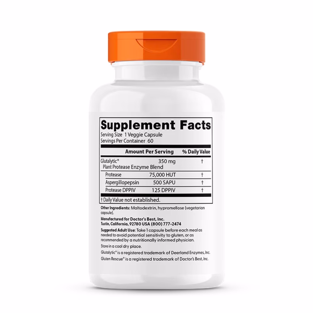 Doctor's Best Gluten Rescue Enzyme Blend (60 caps) 2
