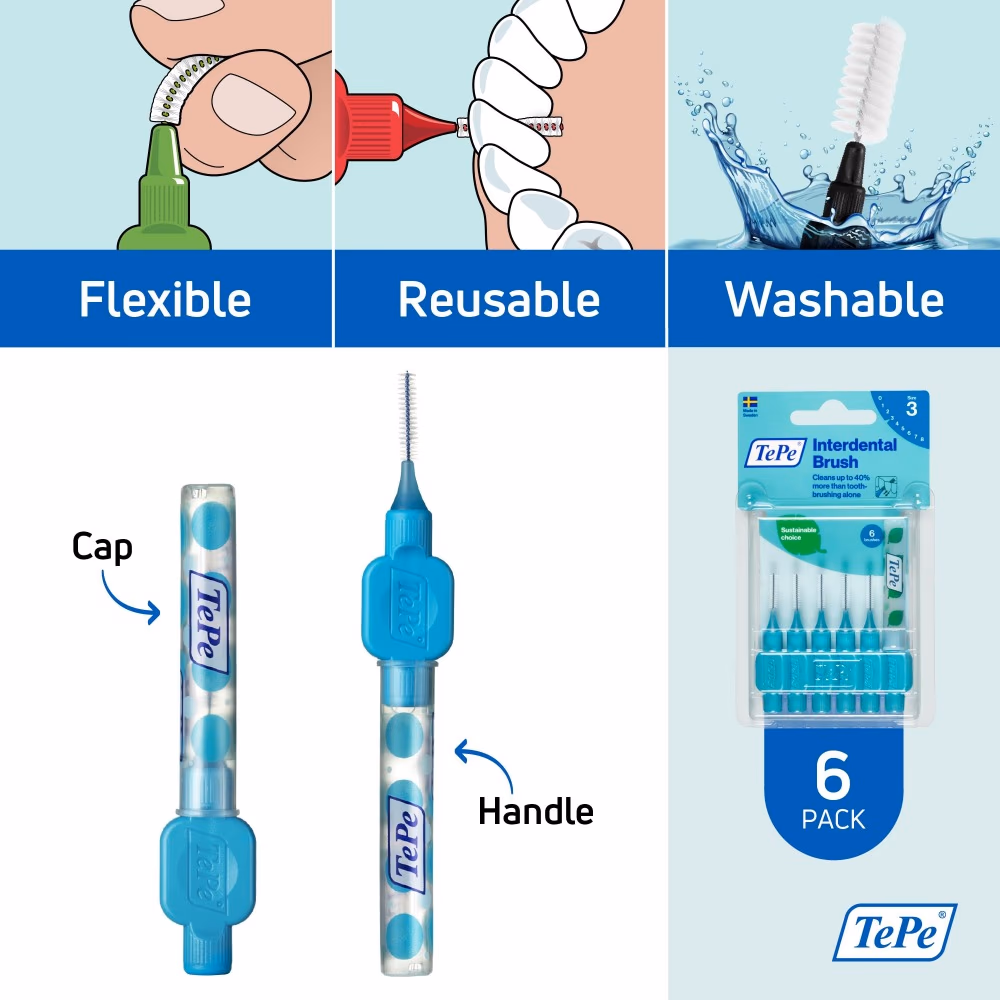 Tepe Interdental Brush Size 3 Blue 6 pieces 2
