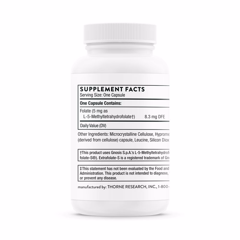 Thorne 5-MTHF 5mg Methylfolate 60 Capsules 3