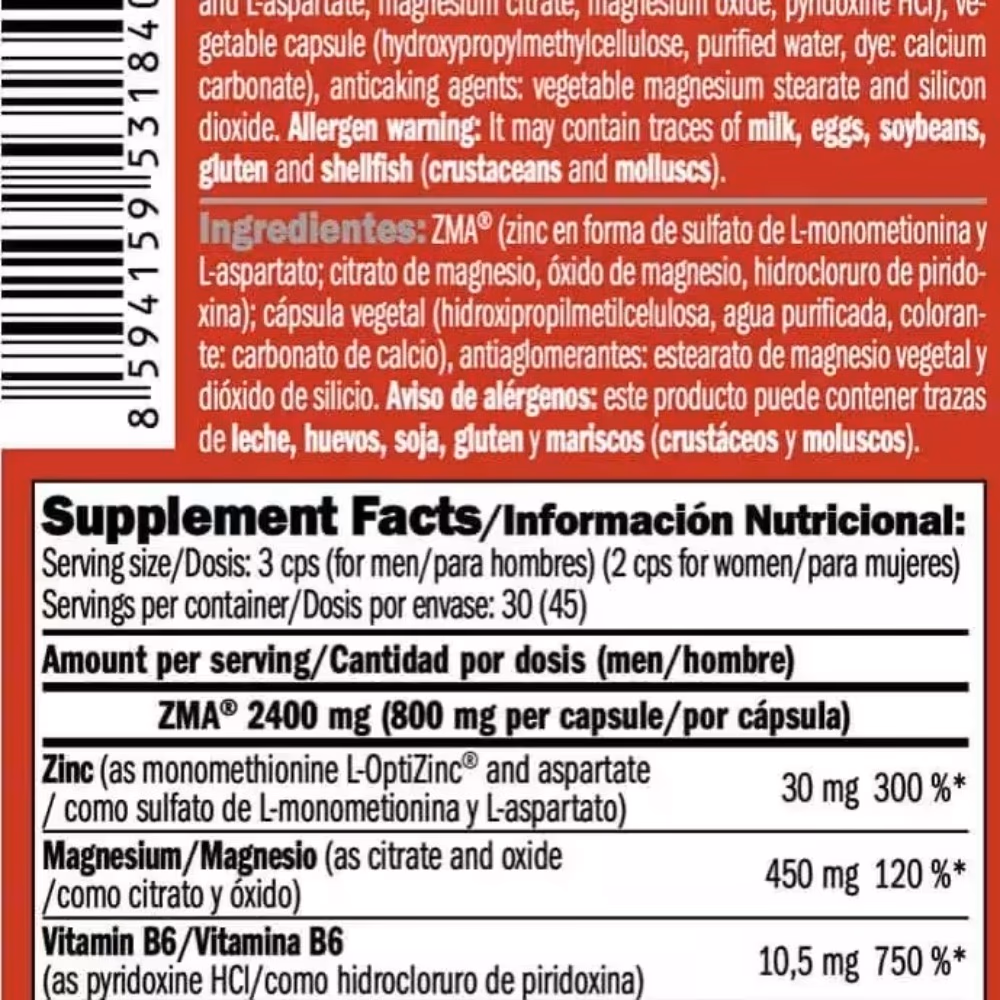 Amix ZMA 2400mg - 90 Vege Capsules 3