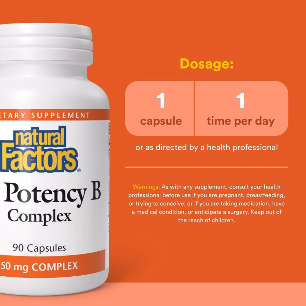 Natural Factors Hi Potency B Complex 50mg 90 Capsules 3