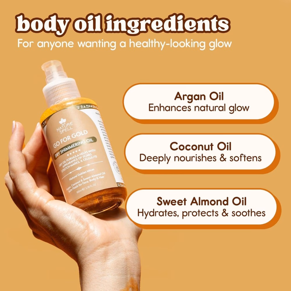 Nature Spell Golden Dry Shimmering Oil 100ml 3