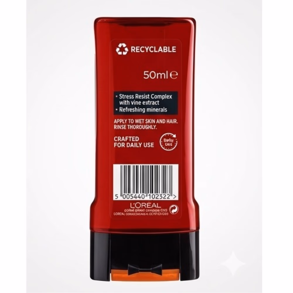 LOreal Men Expert Stress Resist XXL Shower Gel 50ml – Refreshing Body Wash 2
