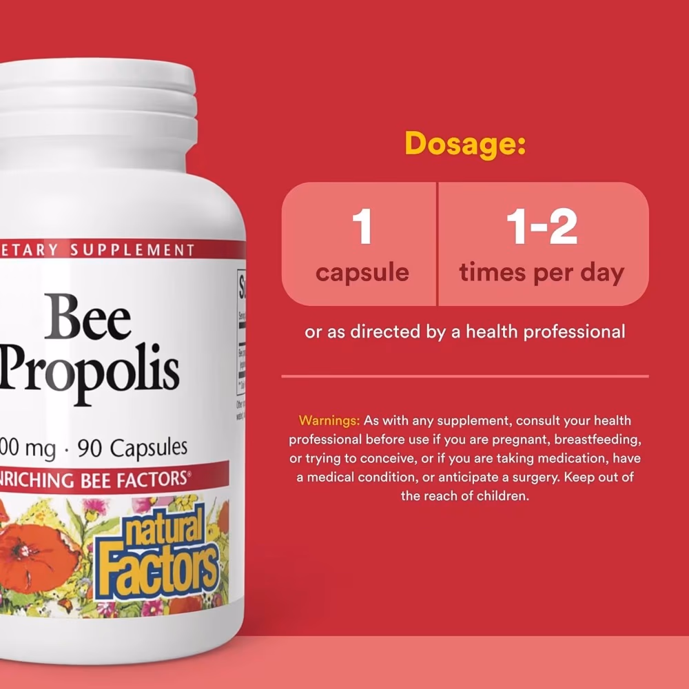 Natural Factors Bee Propolis 500 Mg 90 Capsules 3