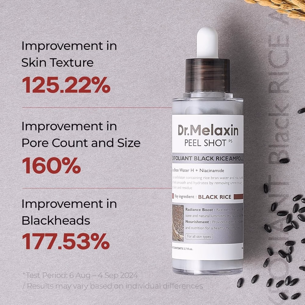 Dr Melaxin Exfoliating Black Rice Ampoule 80ml 3