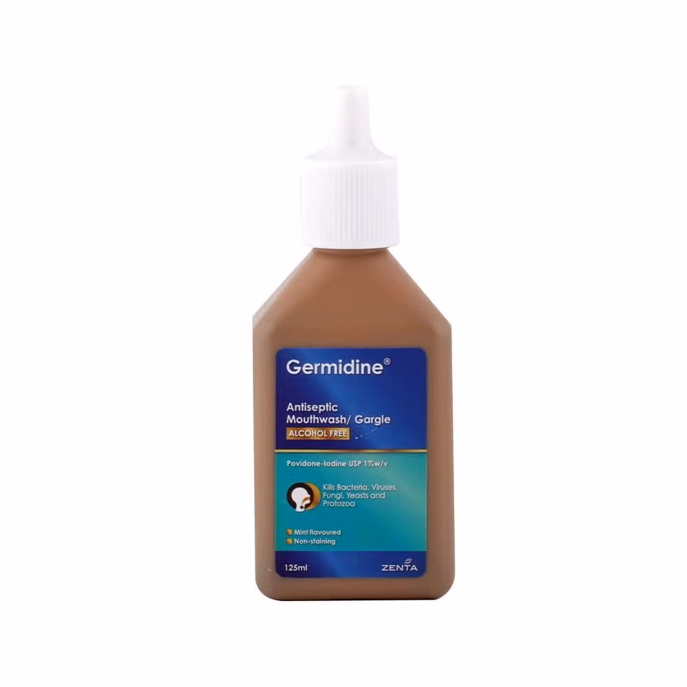 Germidine Antiseptic Mouthwash Gargle Alcohol Free 125 mL 3