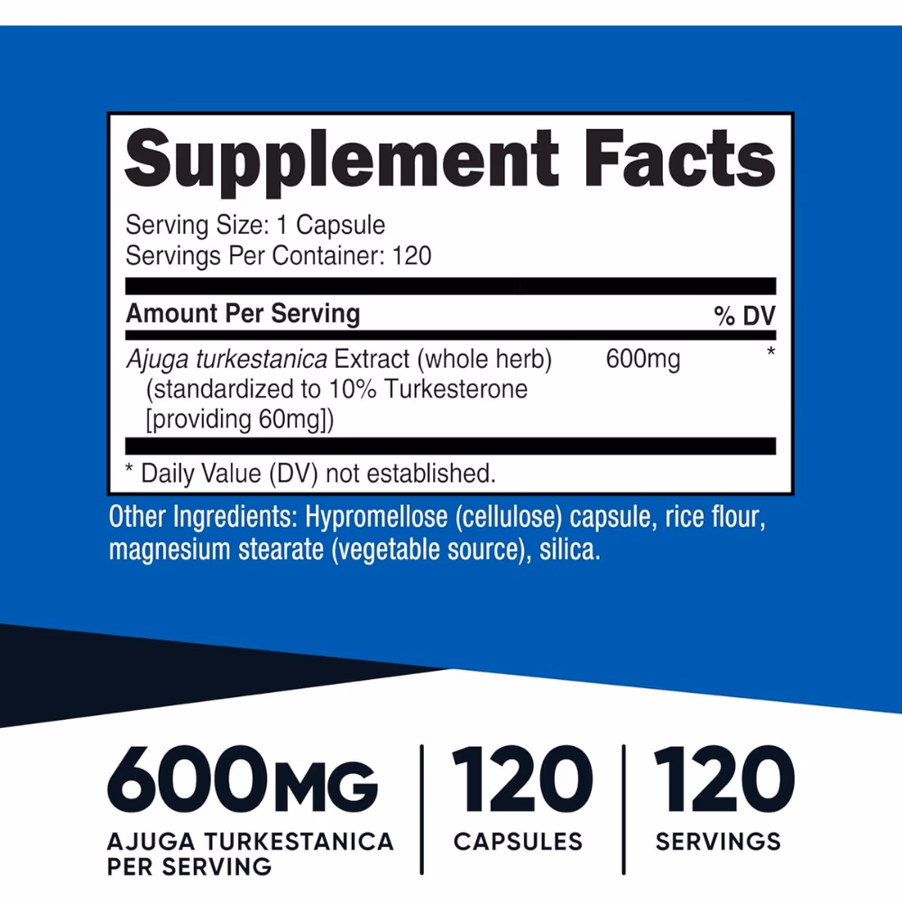 Nutricost Turkesterone 600mg -120 Capsules  2