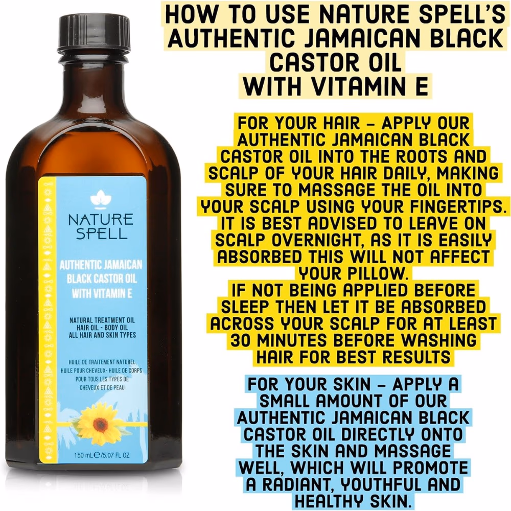 Nature Spell Authentic Jamaican Black Castor Oil with Vitamin E 150ml 3