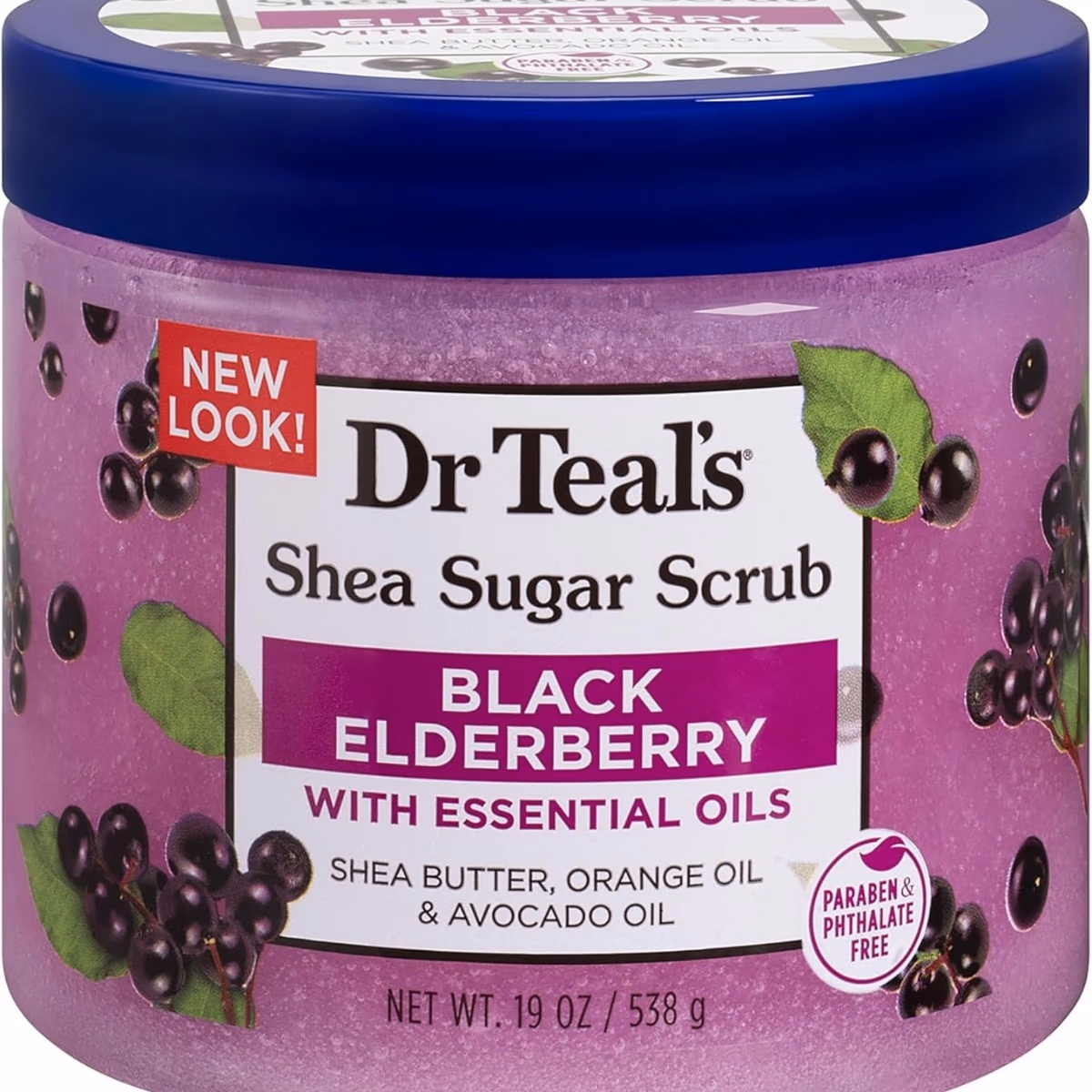 Dr Teals Shea Sugar Scrub Black Elderberry 538g 3