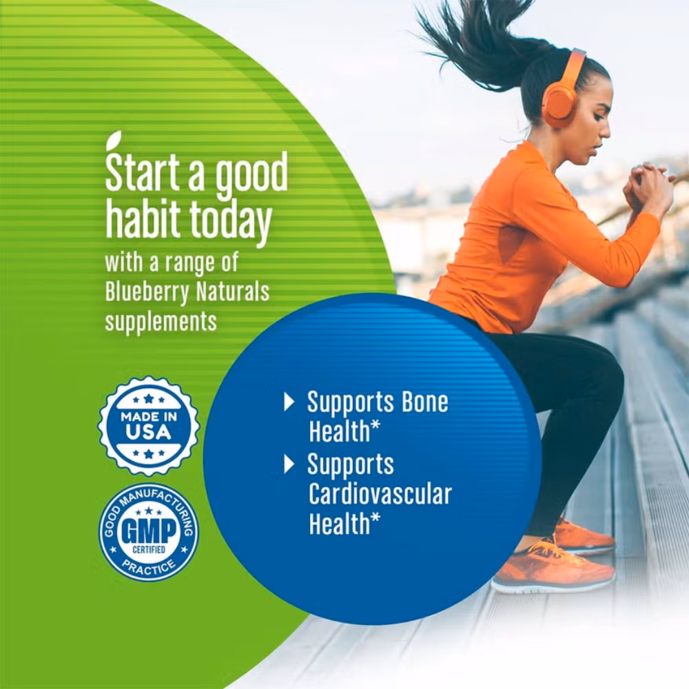 Blueberry Naturals Vitamin D3 + K2 -60 Capsules 4